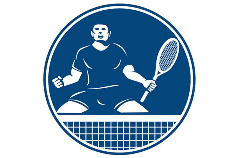 Tennis Player Racquet Fist Pump Icon
