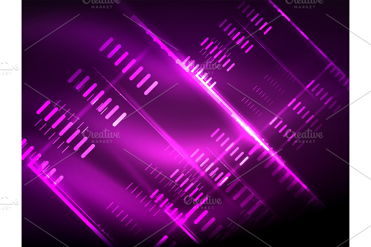 Futuristic neon lights on dark background, digital abstract techno backgrounds in Textures - product preview 8