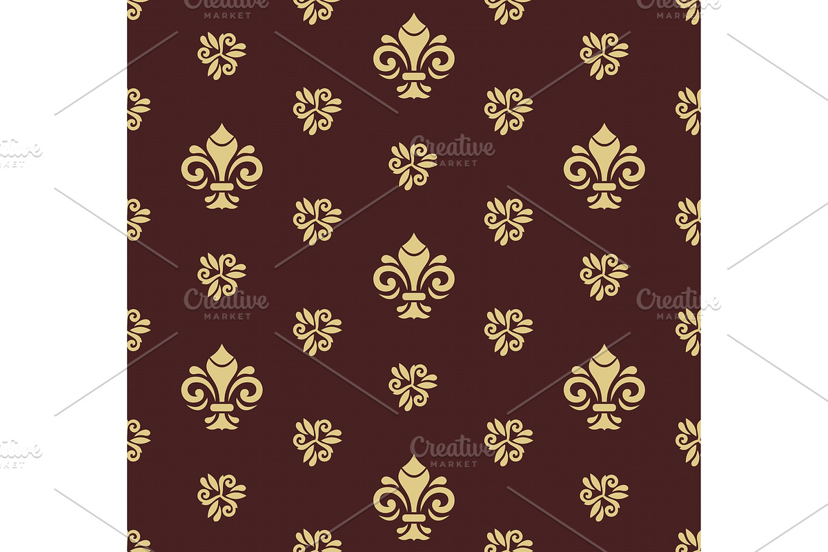 Seamless Vector Pattern With Royal Lily in Patterns - product preview 8