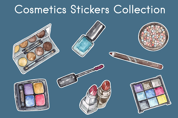 Cosmetics Stickers Vector Collection
