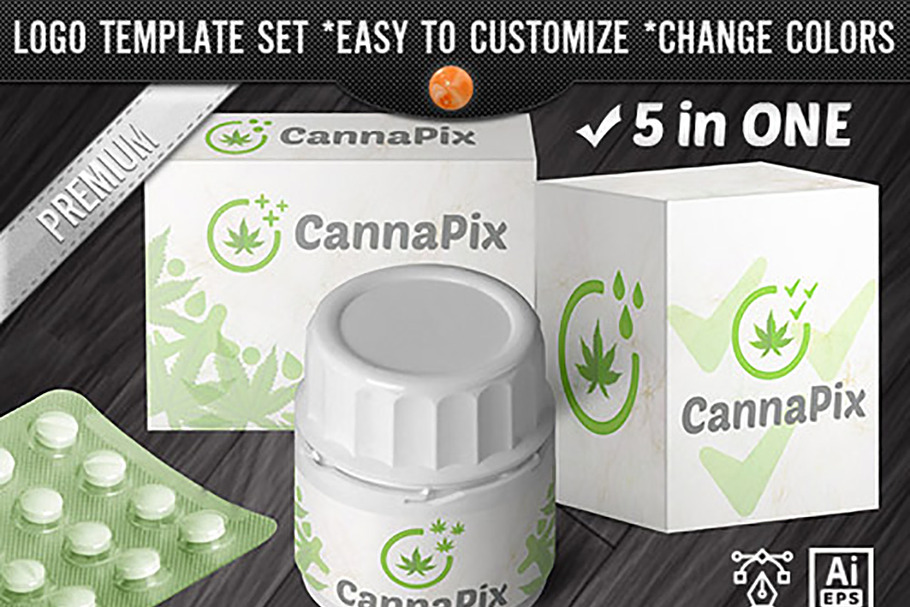 Medical Marijuana Logo Cannabis in Logo Templates - product preview 8
