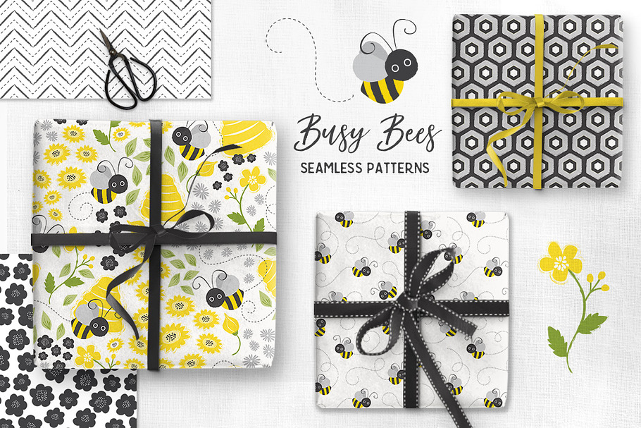 Busy Bees Baby Vector Patterns in Patterns - product preview 8