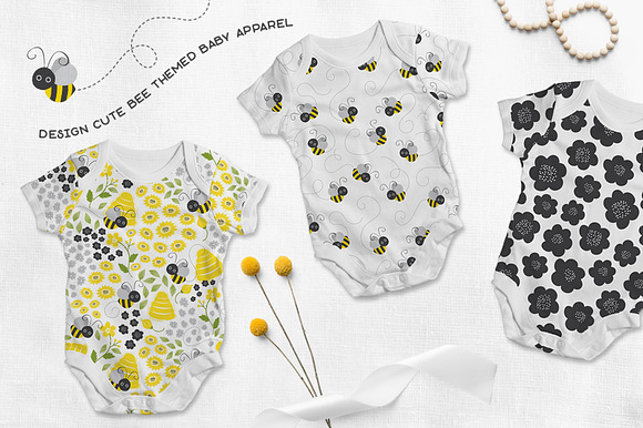 Busy Bees Baby Vector Patterns in Patterns - product preview 3