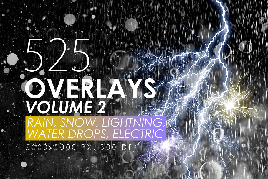 525 Rain, Snow, Lightning Overlays in Textures - product preview 8