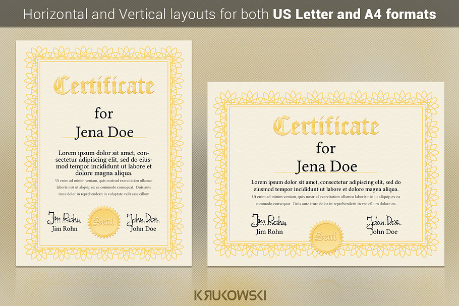 Certificate Template in Stationery Templates - product preview 8