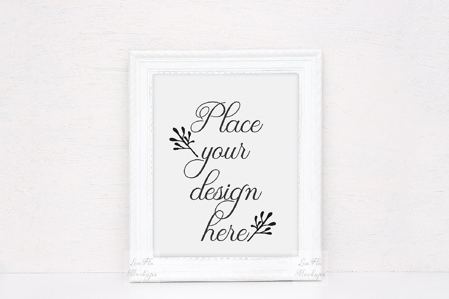 White frame mockup rustic template in Print Mockups - product preview 8