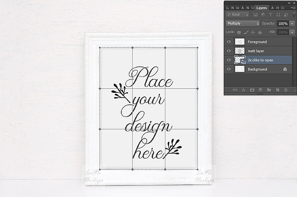 White frame mockup rustic template in Print Mockups - product preview 1