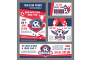 Vector soccer team college football match posters