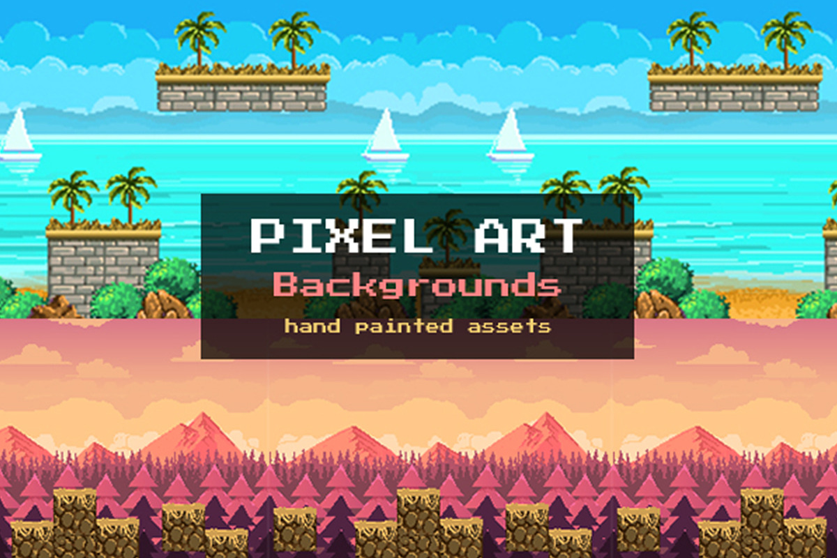 Pixel Art Backgrounds in Graphics - product preview 8