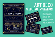 Art Deco Wedding Invitation Template