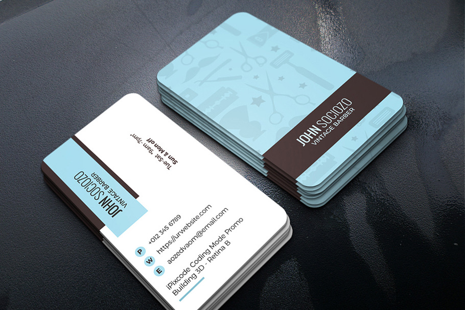 Barber Business Card in Business Card Templates - product preview 8