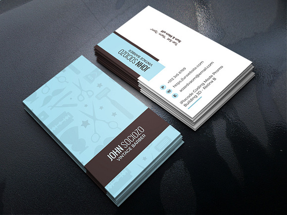 Barber Business Card in Business Card Templates - product preview 1
