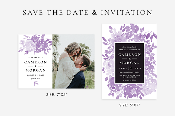Ultra violet wedding set in Wedding Templates - product preview 1