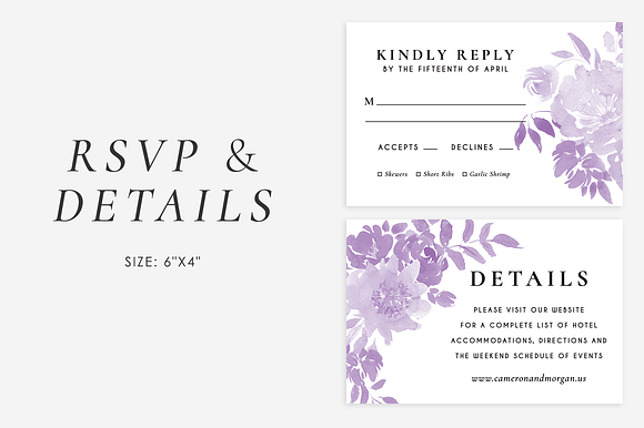 Ultra violet wedding set in Wedding Templates - product preview 2