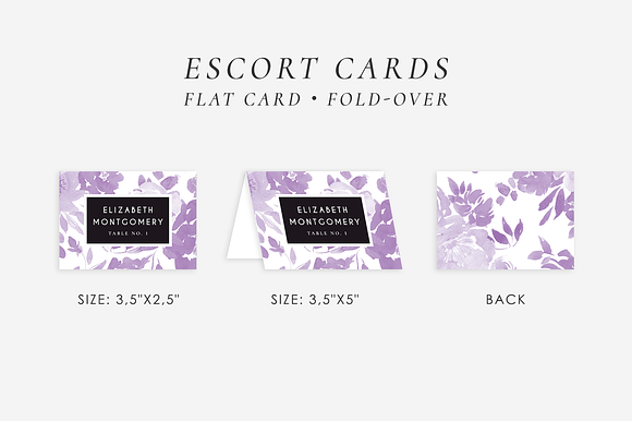 Ultra violet wedding set in Wedding Templates - product preview 4