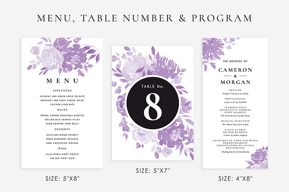 Ultra violet wedding set in Wedding Templates - product preview 5