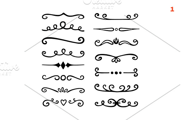 Hand drawn elegant dividers, border in Objects - product preview 1
