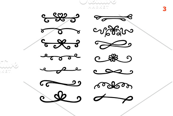 Hand drawn elegant dividers, border in Objects - product preview 3