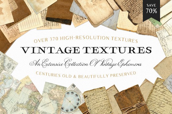 Vintage Textures & Ephemera Bundle