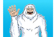 Snowman mythical creature pop art vector