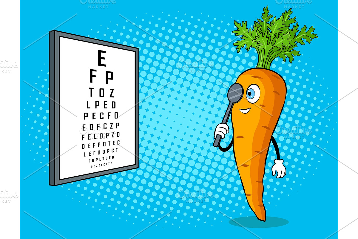 Carrot check vision pop art vector illustration in Illustrations - product preview 8
