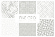Fine Grid. Seamless Patterns Set
