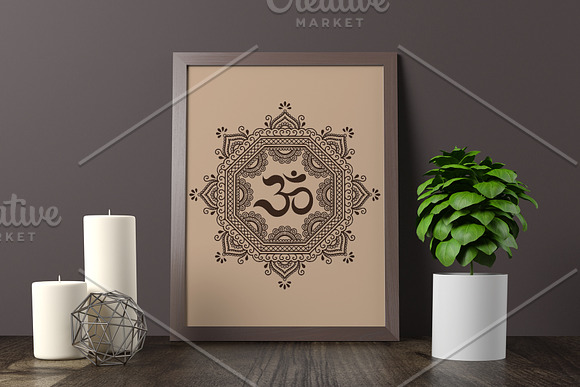 Set of patterns with mantra OM in Objects - product preview 2
