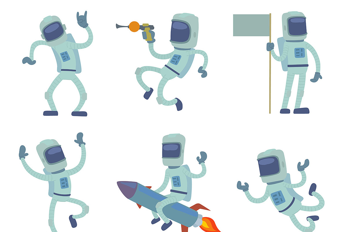 Vector alien character astronaut man in Illustrations - product preview 8