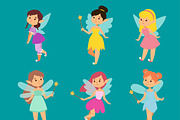 Fairy princesses girl cute vector