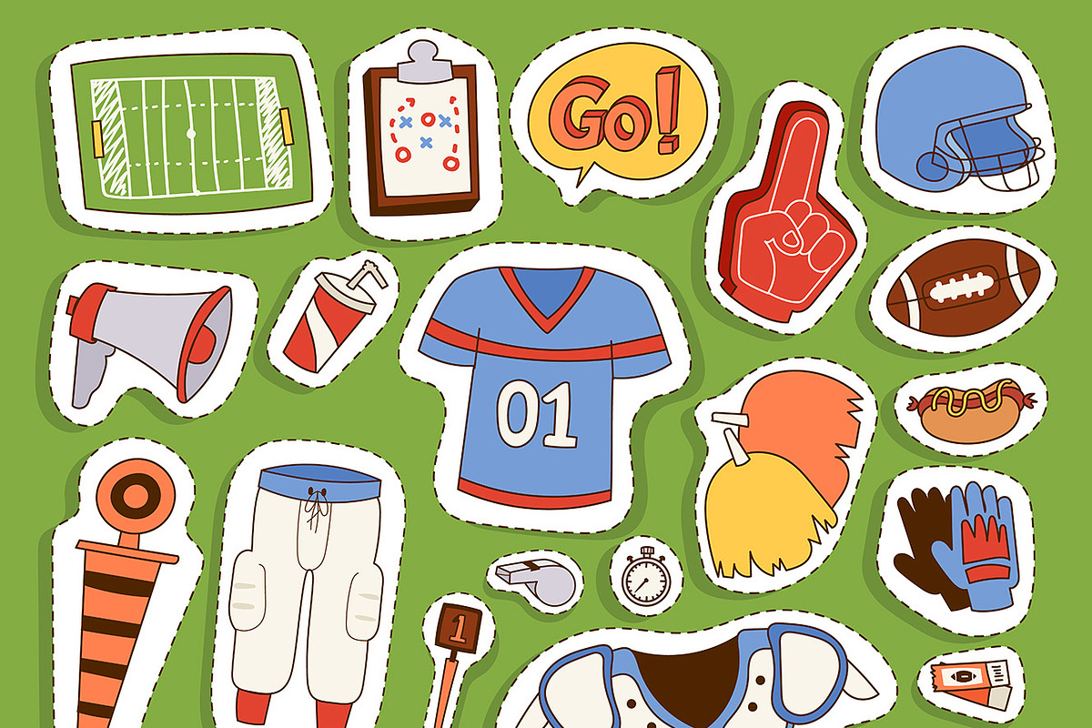 American football player icons in Illustrations - product preview 8
