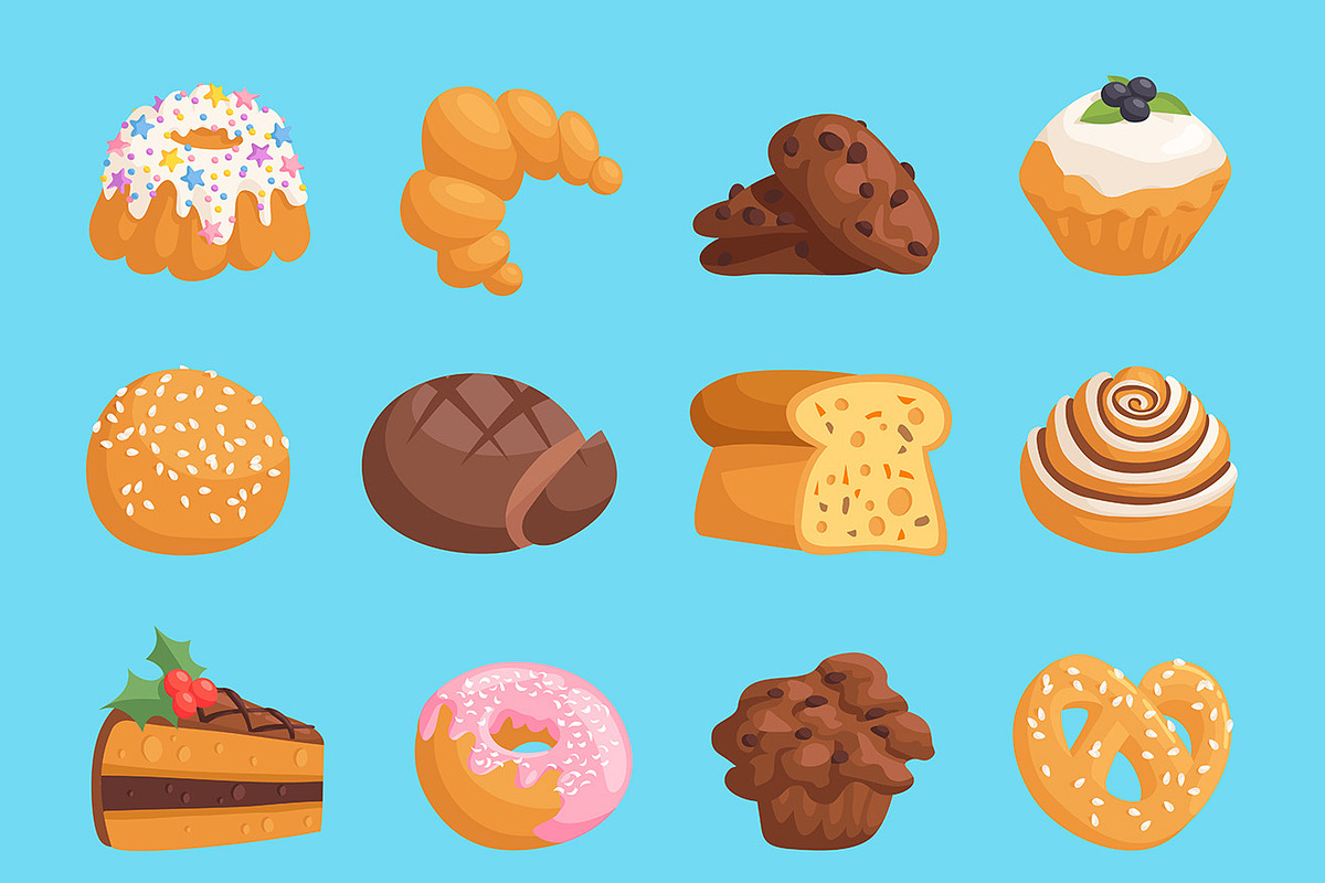 Cookie cakes vector isolated tasty in Illustrations - product preview 8