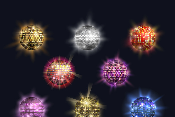 Disco balls vector club sphere
