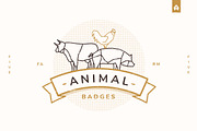 Outline Animal Badges