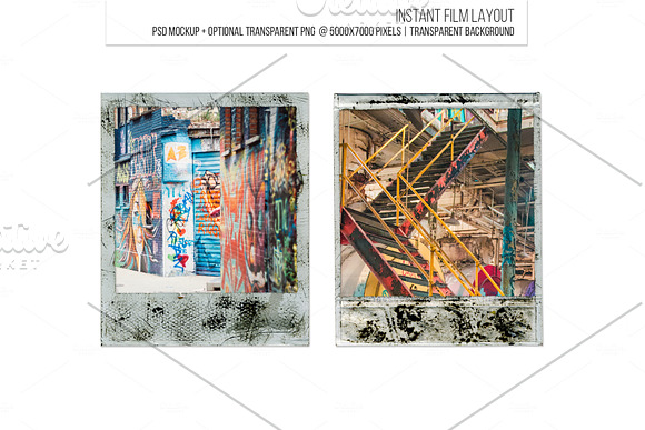 Instant film layout. Front & back. in Website Templates - product preview 1