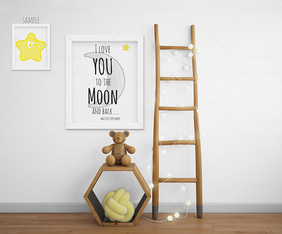 I love you to the moon and back ...  in Illustrations - product preview 1