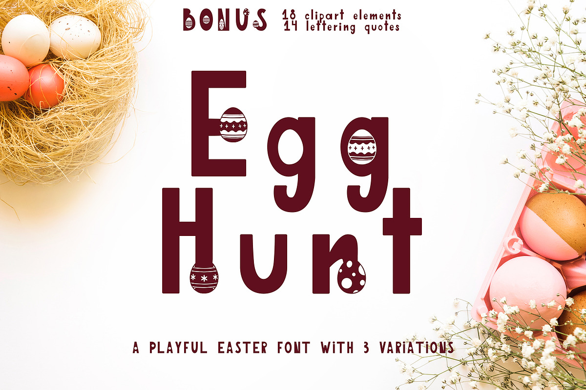 Egg Hunt-decorated font in Display Fonts - product preview 8