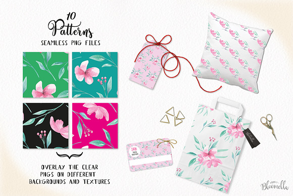 Aqua Pink Seamless Patters Papers in Patterns - product preview 1