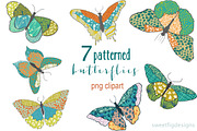 patterned butterfly PNG clipart
