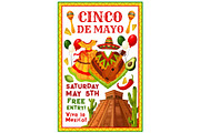 Cinco de Mayo Mexican vector party invitation