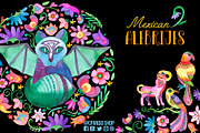 Mexican Alebrijes watercolor clipart