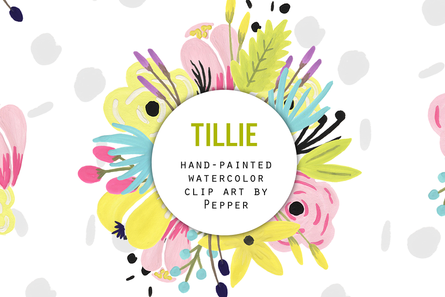Pastel Watercolor Flowers Clip Art in Illustrations - product preview 8