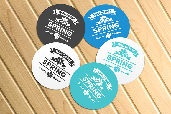 72 SPRING VINTAGE BADGE & RIBBON in Logo Templates - product preview 4