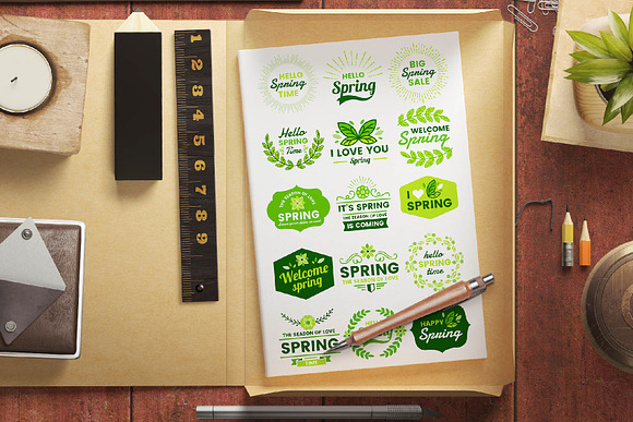72 SPRING VINTAGE BADGE & RIBBON in Logo Templates - product preview 7