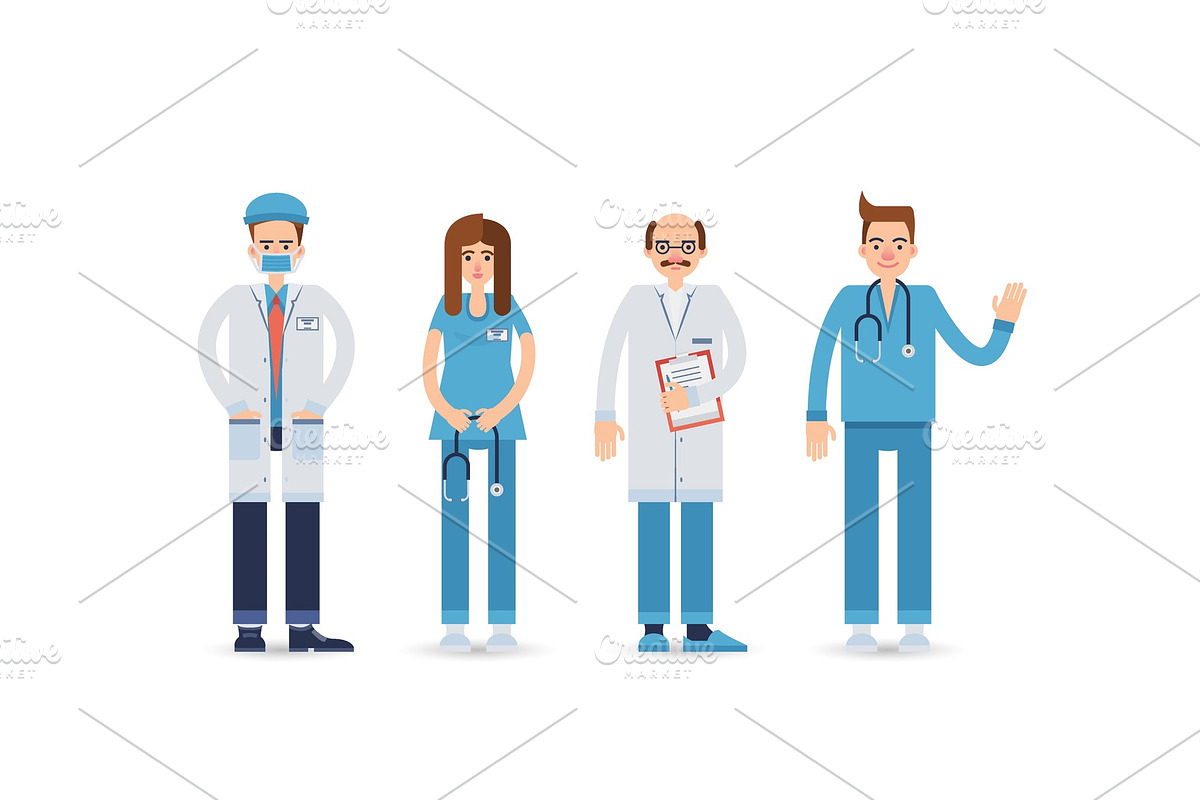 Set of doctors in uniform in Objects - product preview 8