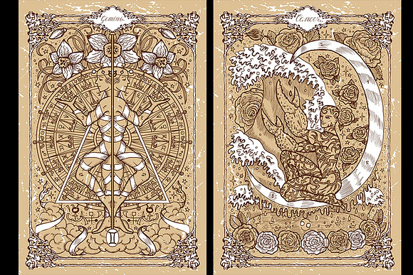 Zodiac signs on old texture in Illustrations - product preview 2