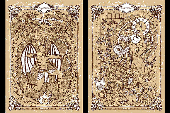Zodiac signs on old texture in Illustrations - product preview 5