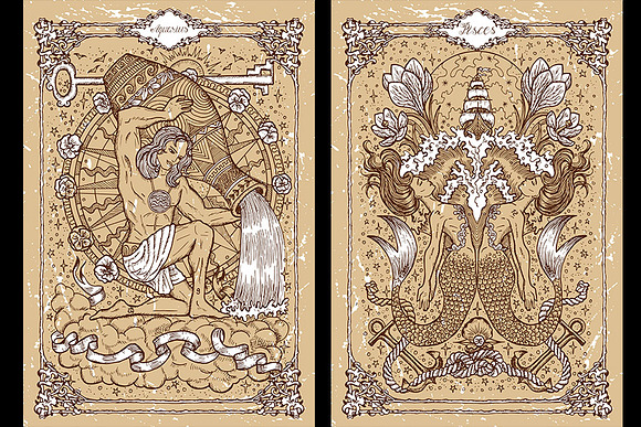 Zodiac signs on old texture in Illustrations - product preview 6