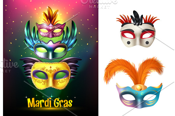 Carnival Masks Realistic in Objects - product preview 1
