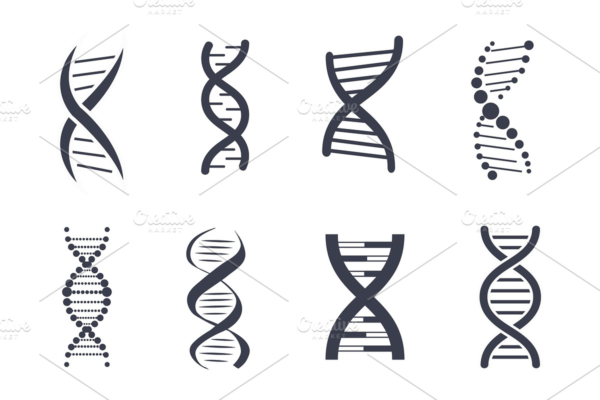 Collection of DNA Deoxyribonucleic Acid Chain Logo in Illustrations - product preview 8