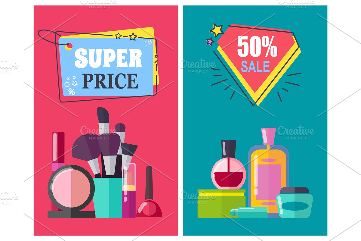 Super Price for Makeup Tools and Cosmetics Posters in Illustrations - product preview 8